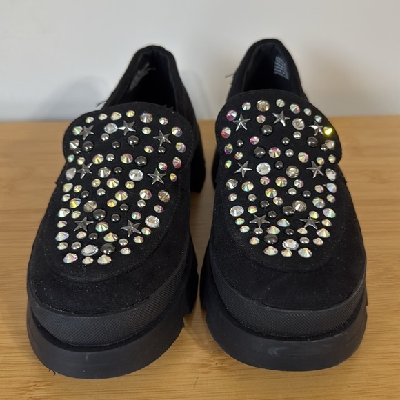 Steve Madden black bling sparkle loafers size 3 - Picture 3 of 7